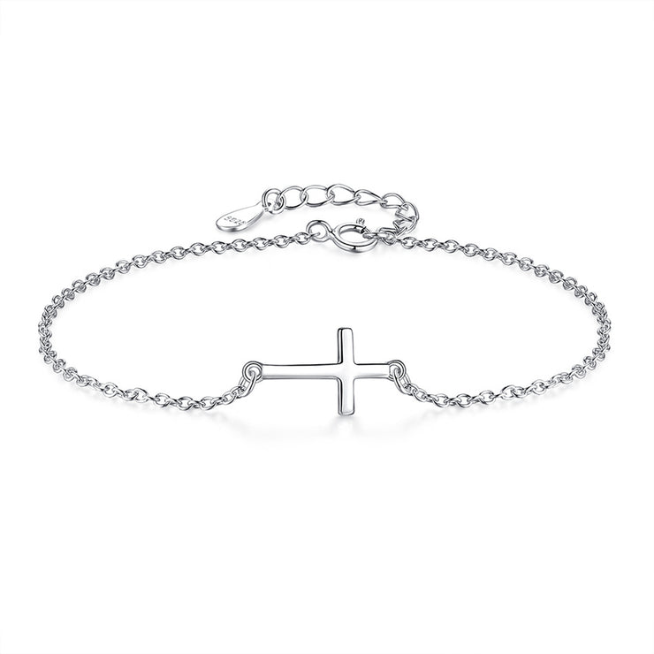 Sterling Silver Cross Bracelet Elegant Jewelry