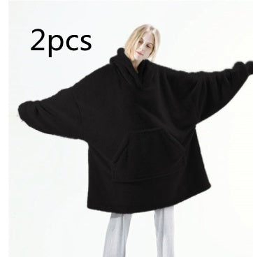 Cozy Hoodie Sweatshirt Big Pocket Double Sided Fleece