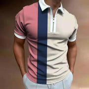Classic Striped Polo Short Sleeve Lapel Shirt