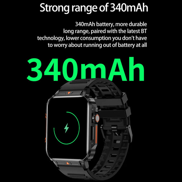 Mil Outdoor GPS Sports Watch: 1.95" Heart Rate, Blood Oxygen, Bluetooth Call