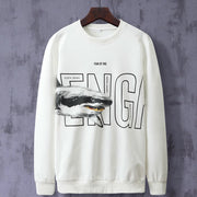 Great White Shark Space Cotton Sweatshirt