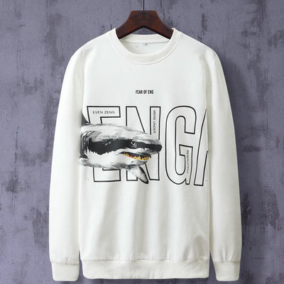 Great White Shark Space Cotton Sweatshirt