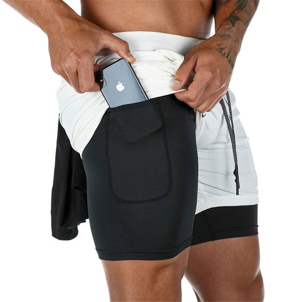 Men's double shorts for running - FIVE TIGERS 