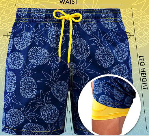 Men's Printed Double Layer Shorts
