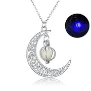 Fashion Moon Natural Glowing Stone Healing Necklace