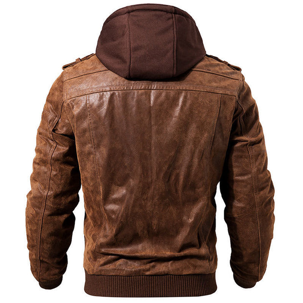 Streetwise Style Sleek PU Jacket for Men Stay Warm Look Cool