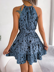Leopard Ruffled Swing Dress Casual Beach Fashion!