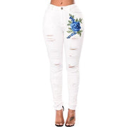 Chic Women's Ripped Jeans: Pencil Pants, Denim Style