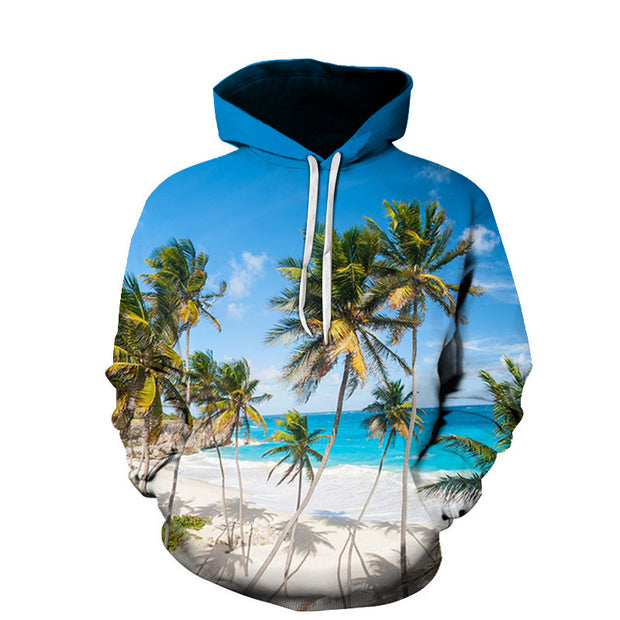 Beach Maple Leaf Sweatshirt Hoodies