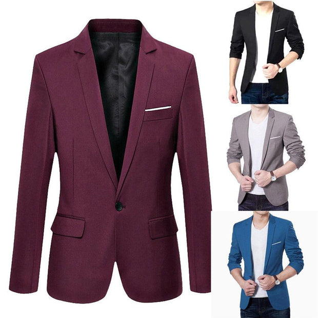 Men’s Blazer Casual Slim Fit Office Suit
