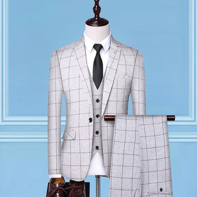 Men's Check Style , Three-Piece Suits,