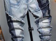 Men’s Stitching Color-blocking Stretch Jeans