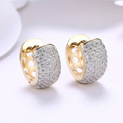 Gold Hoops with CZ Stones Vintage Chic Earrings