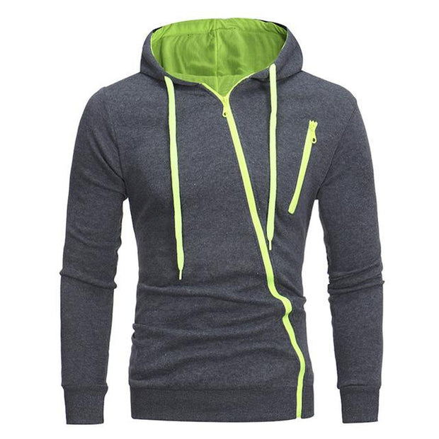 Diagonal Zipper Design Sweatshirt hoodies