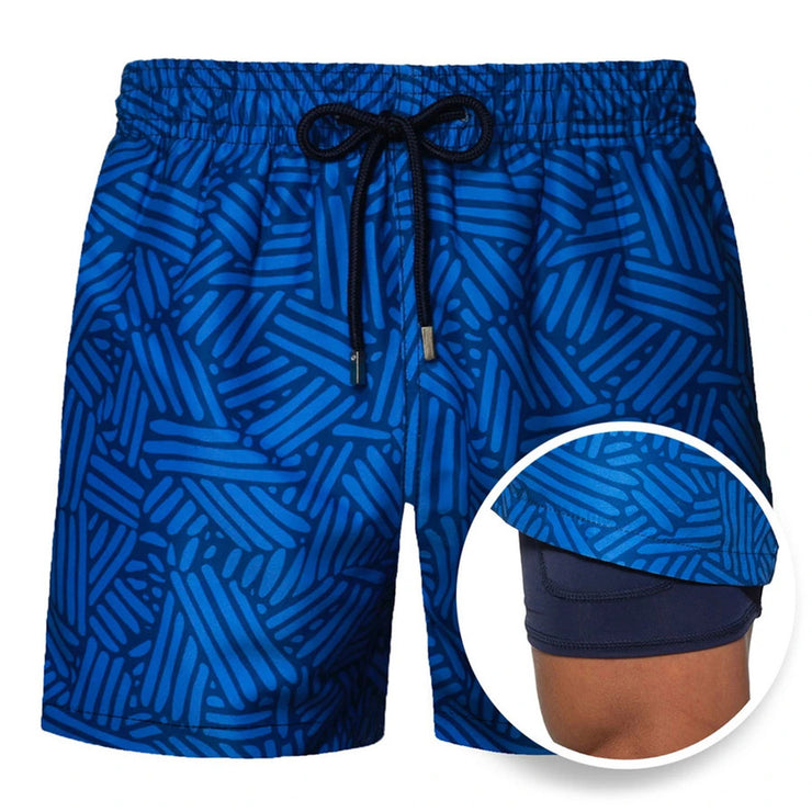 Men's Printed Double Layer Shorts