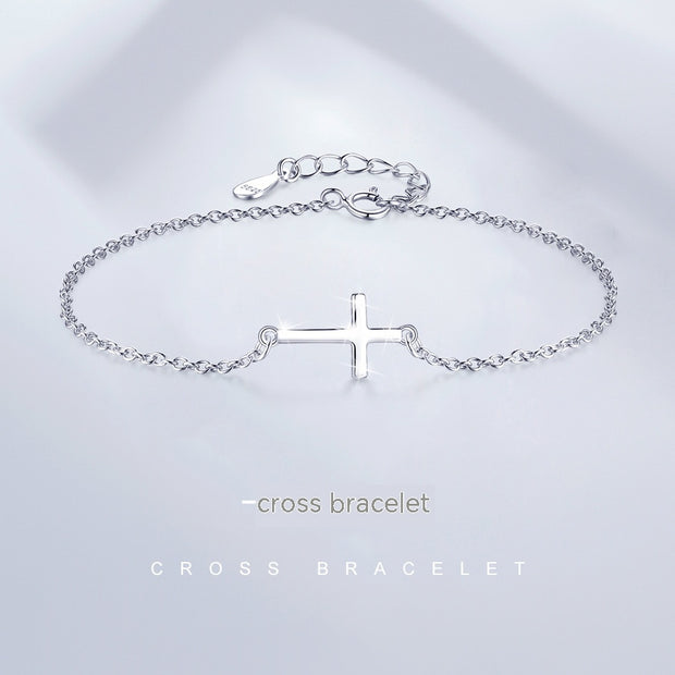 Sterling Silver Cross Bracelet Elegant Jewelry