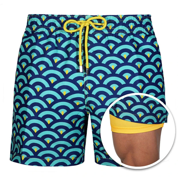 Men's Printed Double Layer Shorts