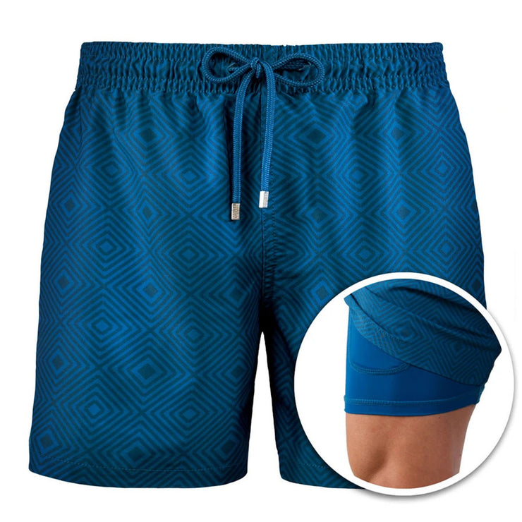 Men's Printed Double Layer Shorts