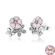 Sterling Silver Daisy Cherry Blossom Earrings