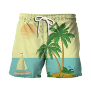 Summer Japanese Banana Leaf Beach 3D Digital Printing Beach Pants Men's Casual Shorts