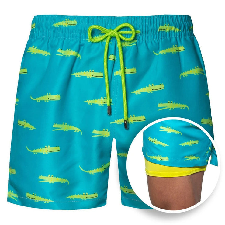 Men's Printed Double Layer Shorts