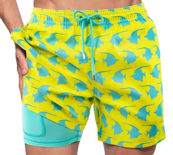 Men's Printed Double Layer Shorts