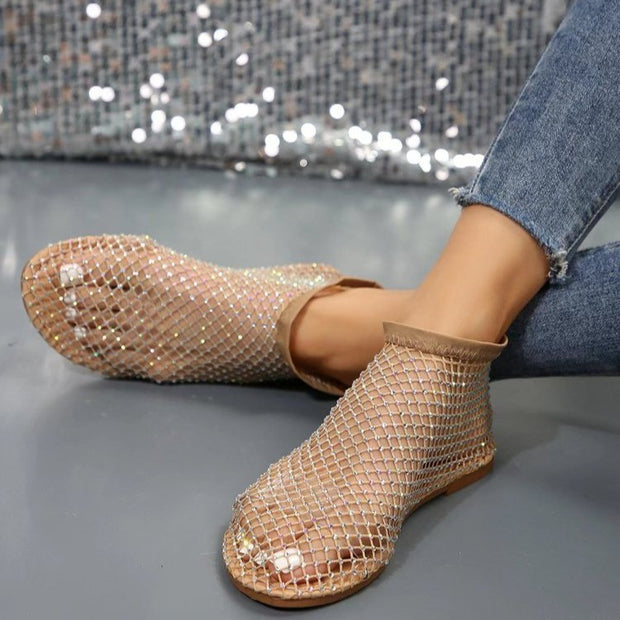Rhinestone Summer Sandals Stylish & Comfy Flats for Women