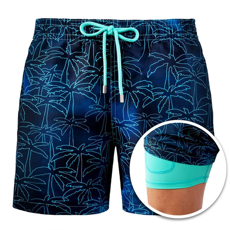 Men's Printed Double Layer Shorts