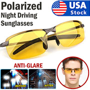 Polarised Night Driving Glasses HD Vision Aviators.