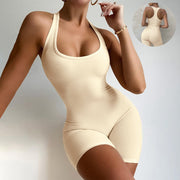Sleeveless backless jumpsuit solid slim fit one-piece