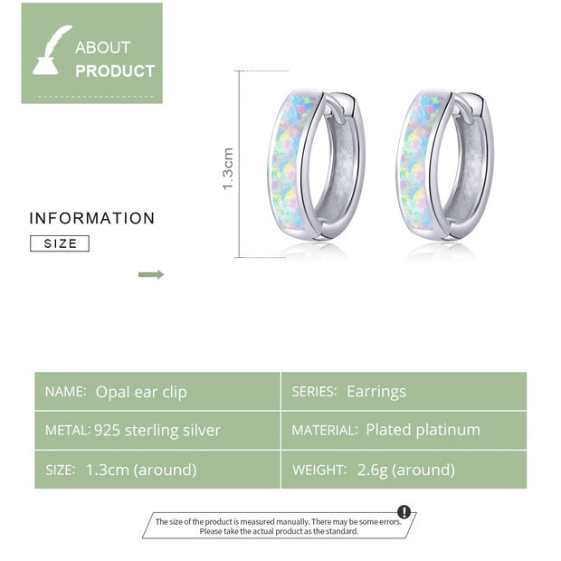 WOSTU 100% 925 Sterling Silver Round Ear Clip Circle Hoop