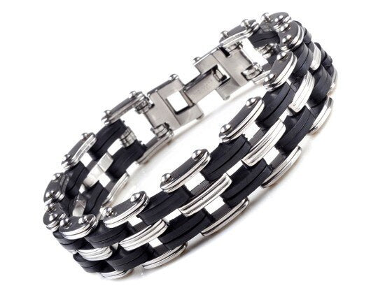 Men Stainless Steel Link Chain Bracelets & Bangles