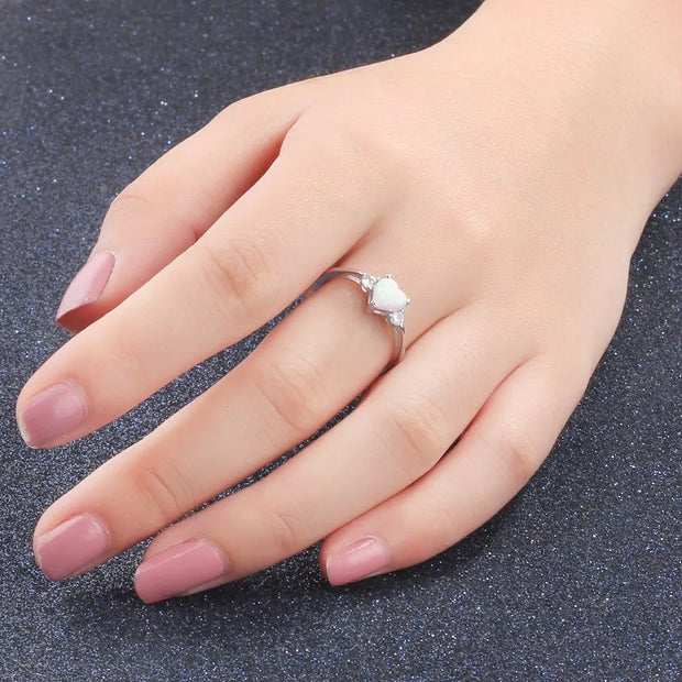 Classic Eternal Heart Rings Silver Color