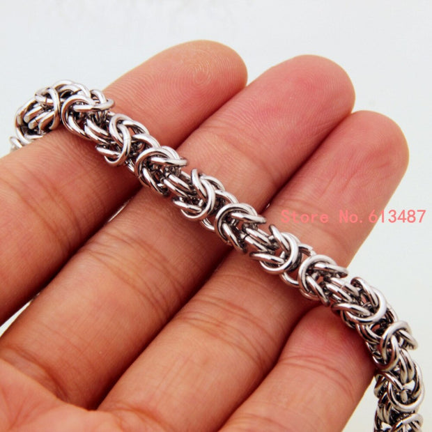 Men's Trendy Stainless Steel Byzantine Chain Necklace