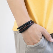 Men's Multilayer Braided Leather Cord Bracelet