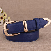 Women Genuine Leather Belts High Quality Gold Buckle