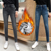 Winter Thick Velvet High Waist Skinny Jeans Fleece Warm Slim Fit