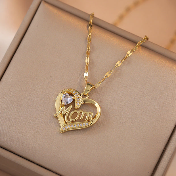 Zircon heart pendant Perfect Mother's Day gift