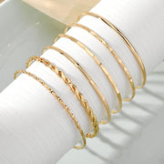 Bohemian Chain Bracelet Set Geometric Gold Style