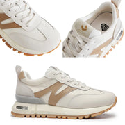Genuine Leather Women's Sneakers: Lace-Up, Designer Brand.