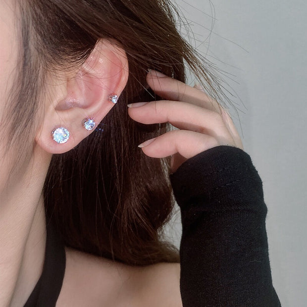 1Pair Magnetic Stud Earring Fake Piercing Crystal Clip