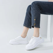 White Floral Sneakers: Lace-Up, Lightweight