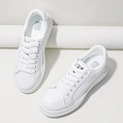 White Floral Sneakers: Lace-Up, Lightweight