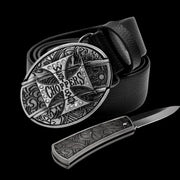 Invisible Knife Buckle Belt Adjustable Genuine Leather