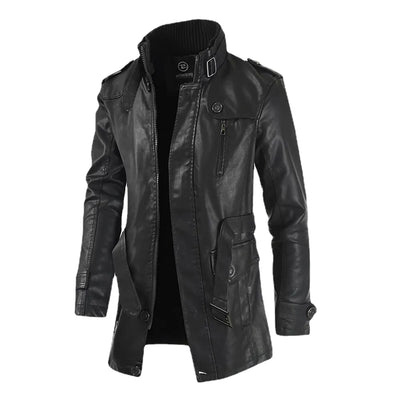 High Quality Men's Street Windbreaker: Leather Thick Jacket
