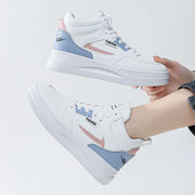 Women’s White Colorblock High-top Sneakers Lightweight & Stylish
