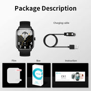 "C61 Smartwatch: 1.9" Screen, Bluetooth Calling"