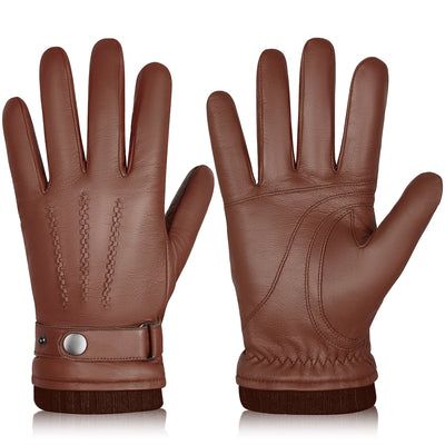 Winter Sheepskin Gloves Warm Touchscreen Cashmere Lining