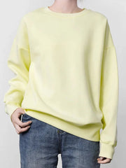 Cotton SweatshirtYellow Oversized Spring Pullover