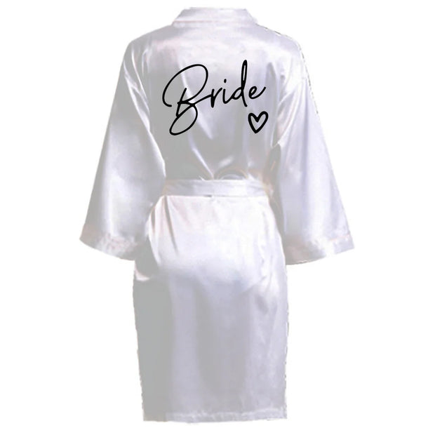 Team Bride Kimono Robe Satin Pajamas